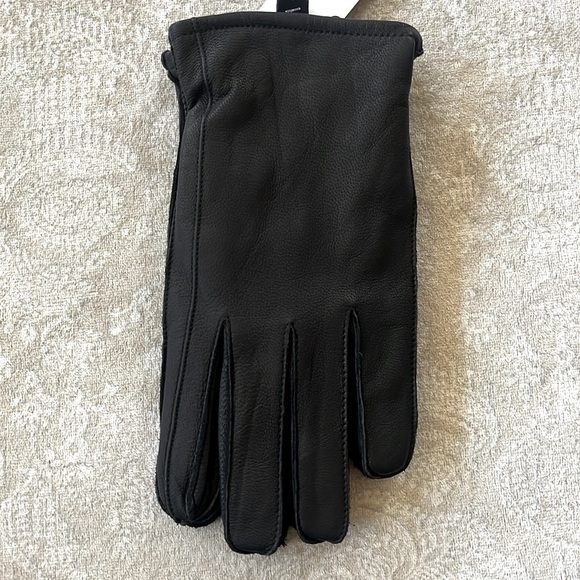 Brand New Calvin Klein Full Grain Goat Leather Tech Gloves Touchscreen Black - Picture 3 of 14